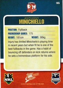 2009 Select Classic #165 Anthony Minichiello Back